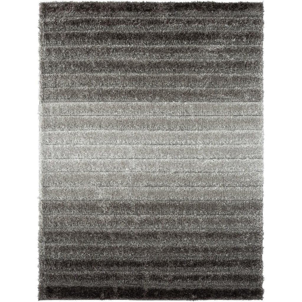 Gray-geometric-shag-rug