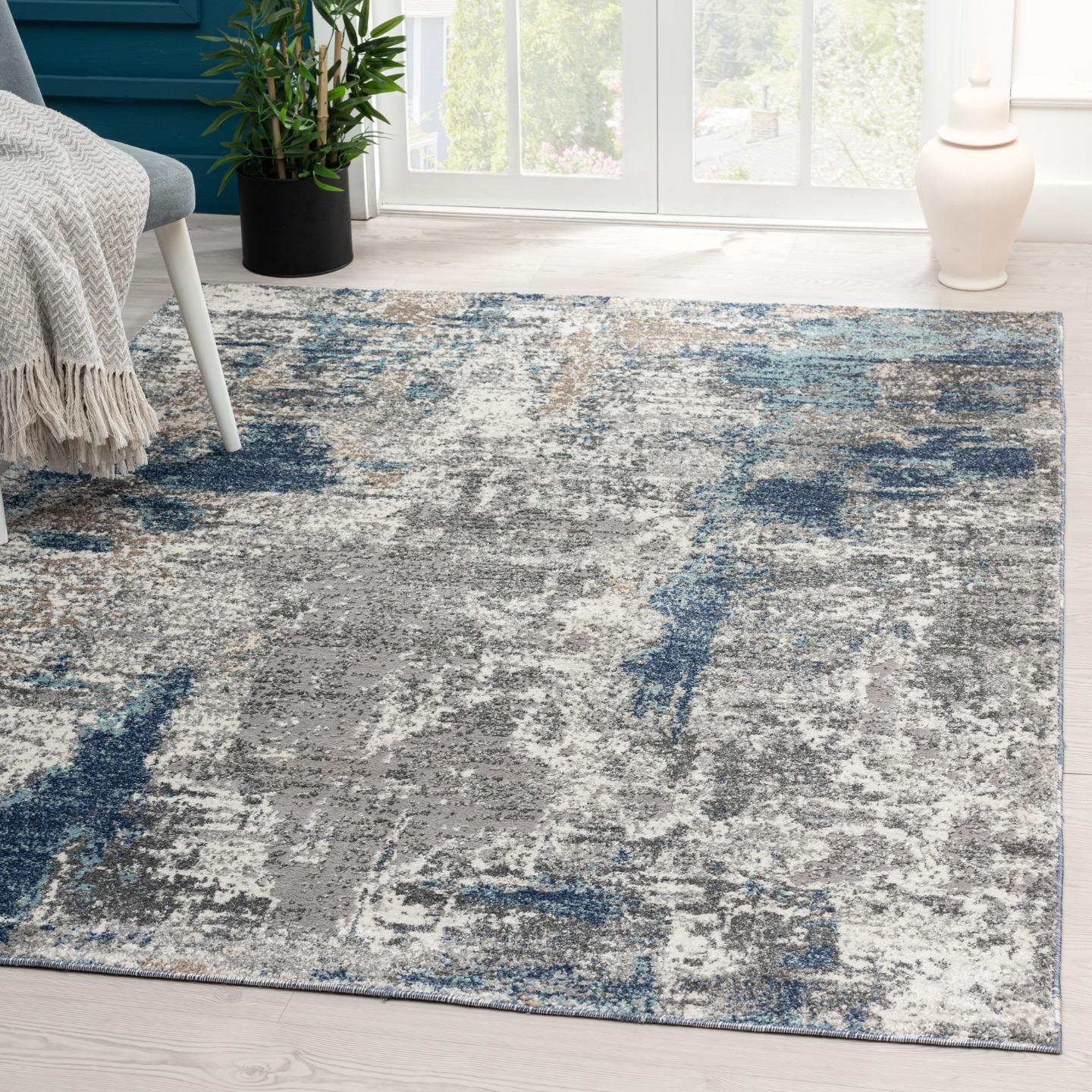 Luxe Weavers Euston Collection Gray-Gray 4x5 Modern Abstract Area Rug