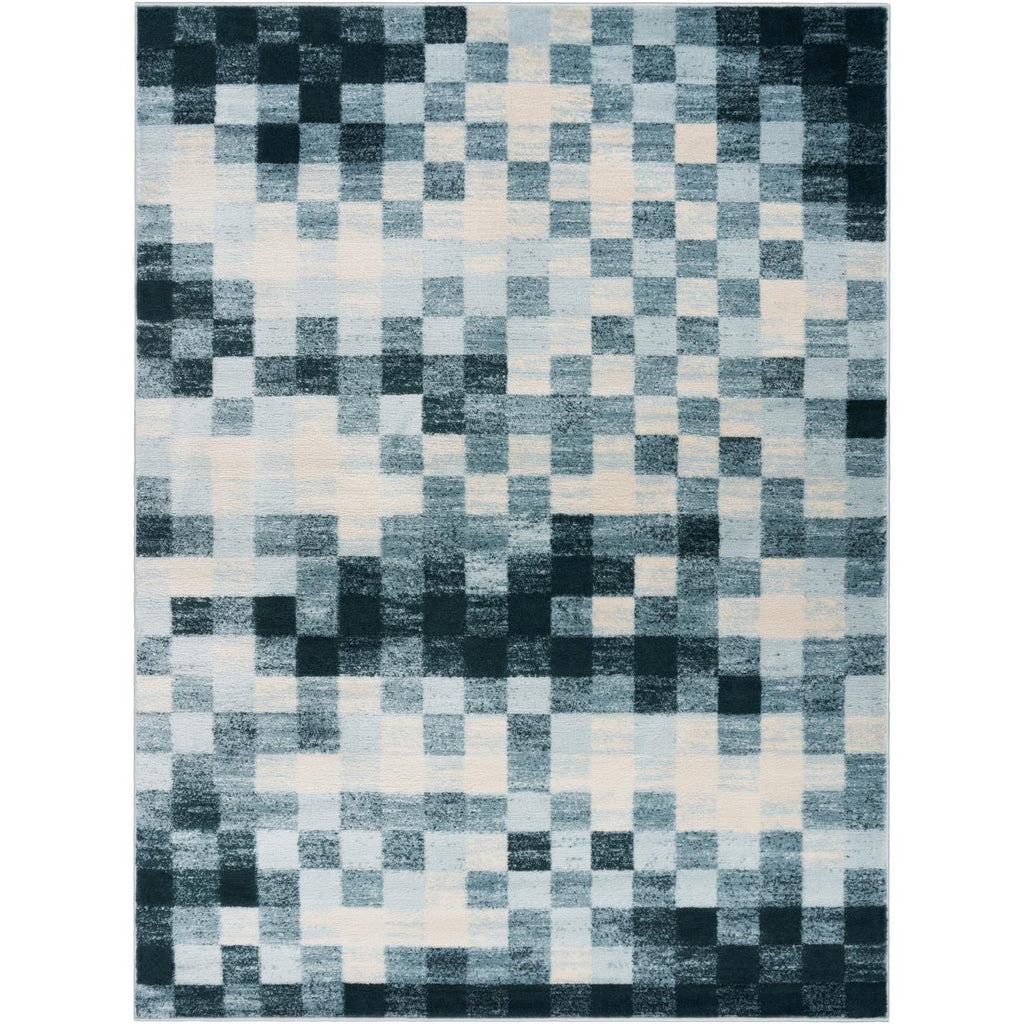 blue-checkered-rug