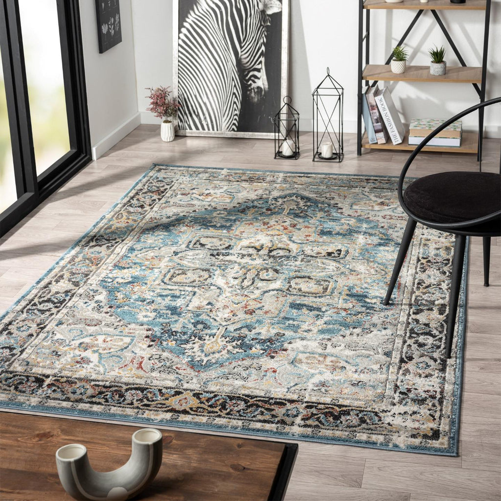 blue-Moroccan-oriental-living-room-area-rug