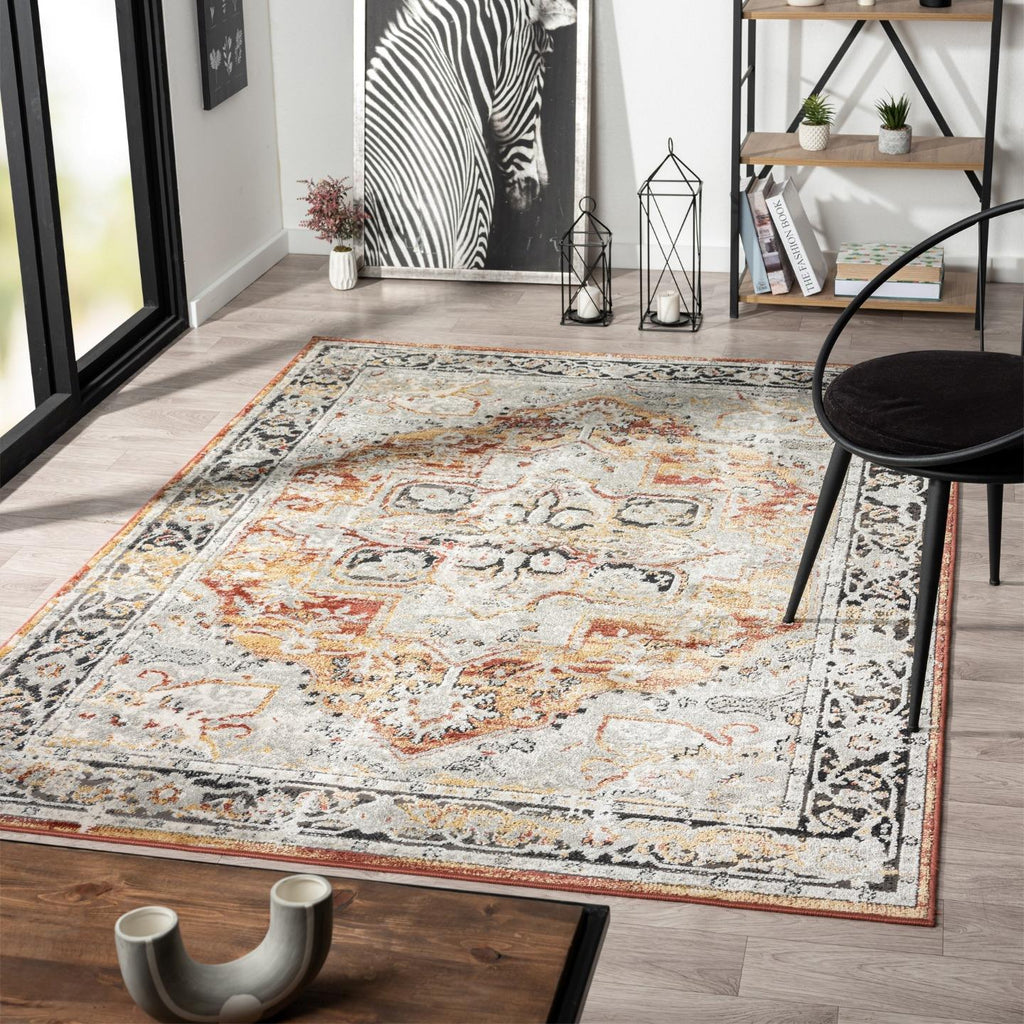 orange-Moroccan-oriental-living-room-area-rug