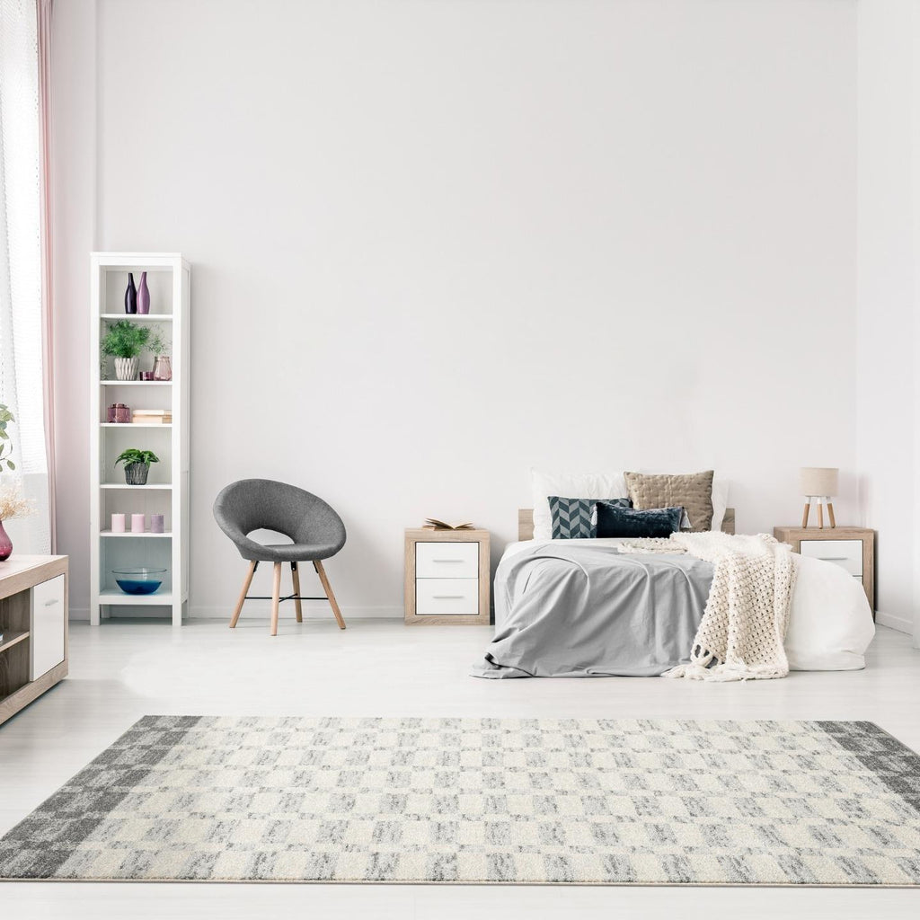 gray-bedroom-geometric-rug