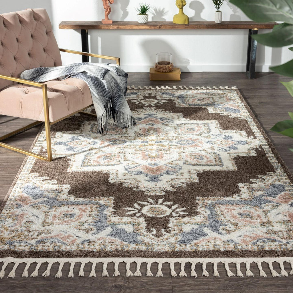 brown-living-room-oriental-rug
