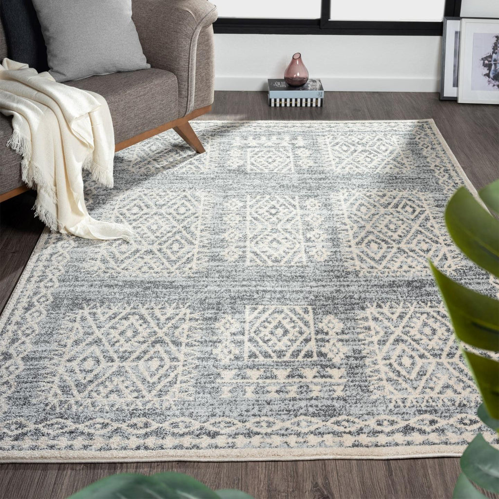 gray-living-room-tribal-rug
