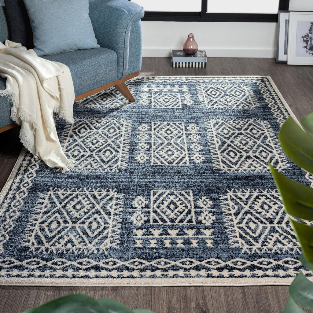 navy-living-room-tribal-rug