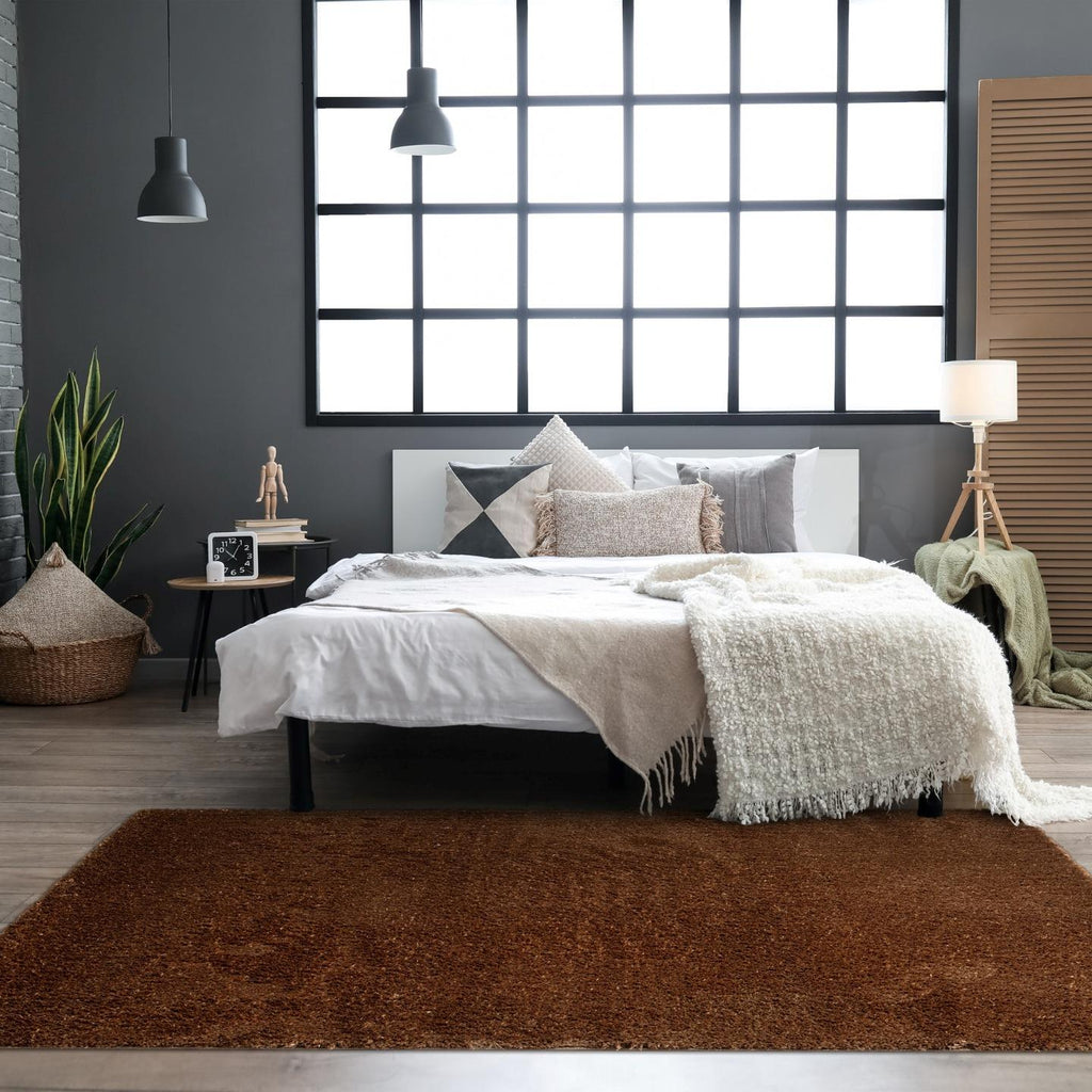 Brown-bedroom-plush-rug
