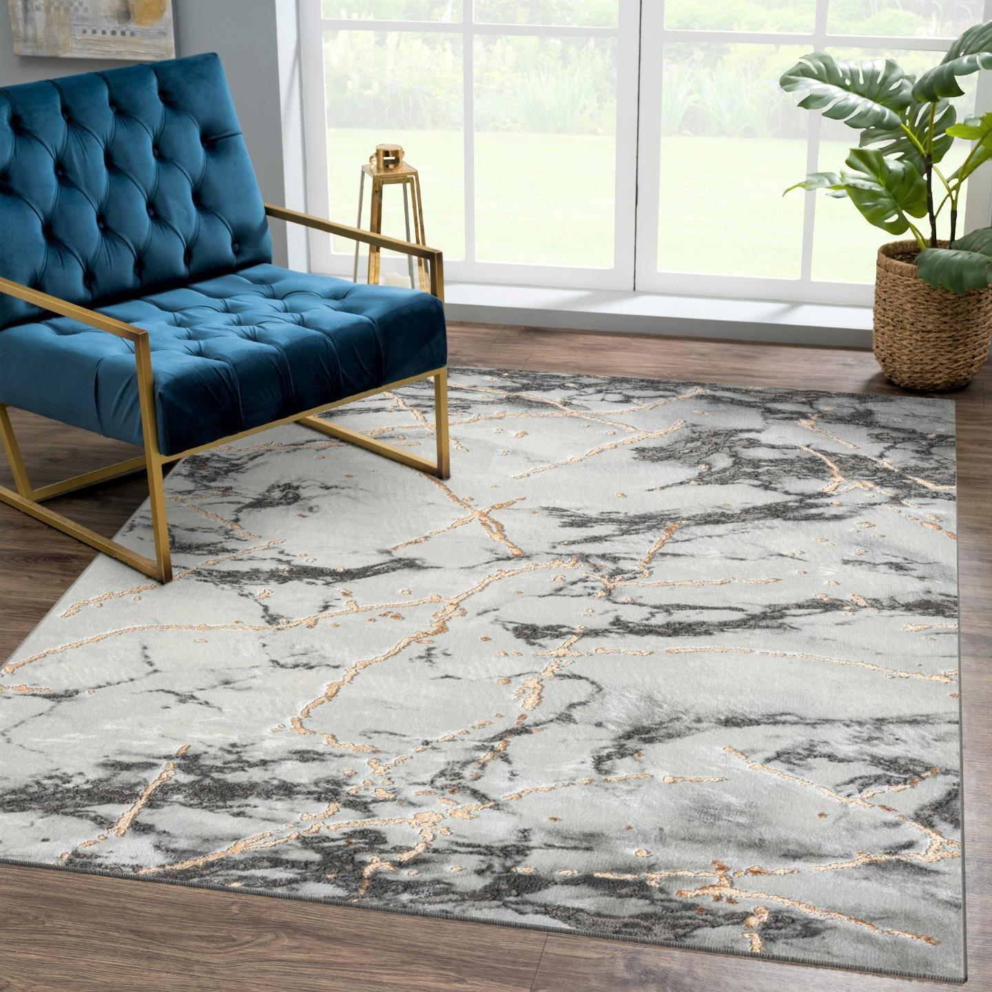 Marble Abstract Area Rug 2150 – Luxe Weavers