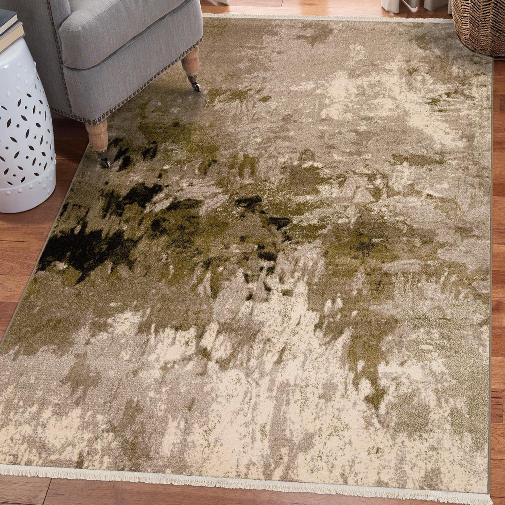 green-living-room-fringe-abstract-area-rug