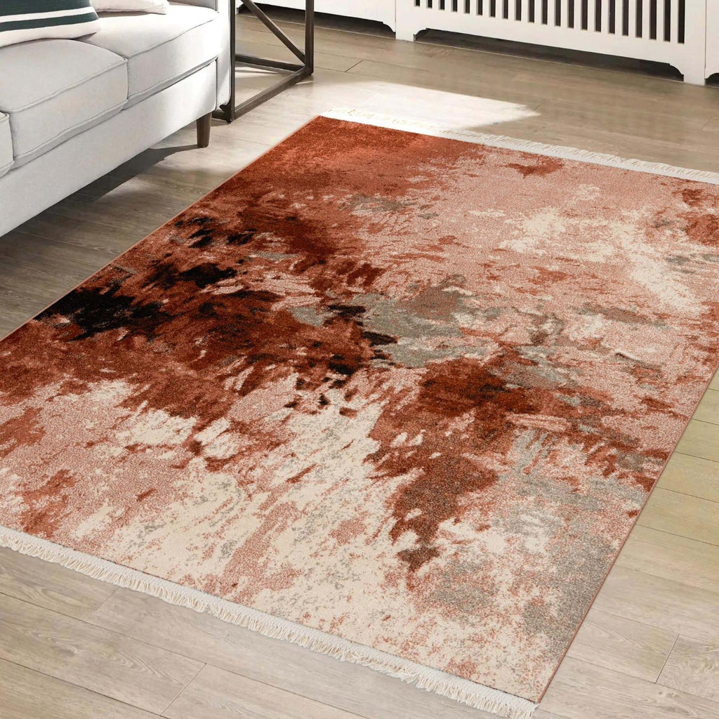 pink-family-room-fringe-abstract-area-rug