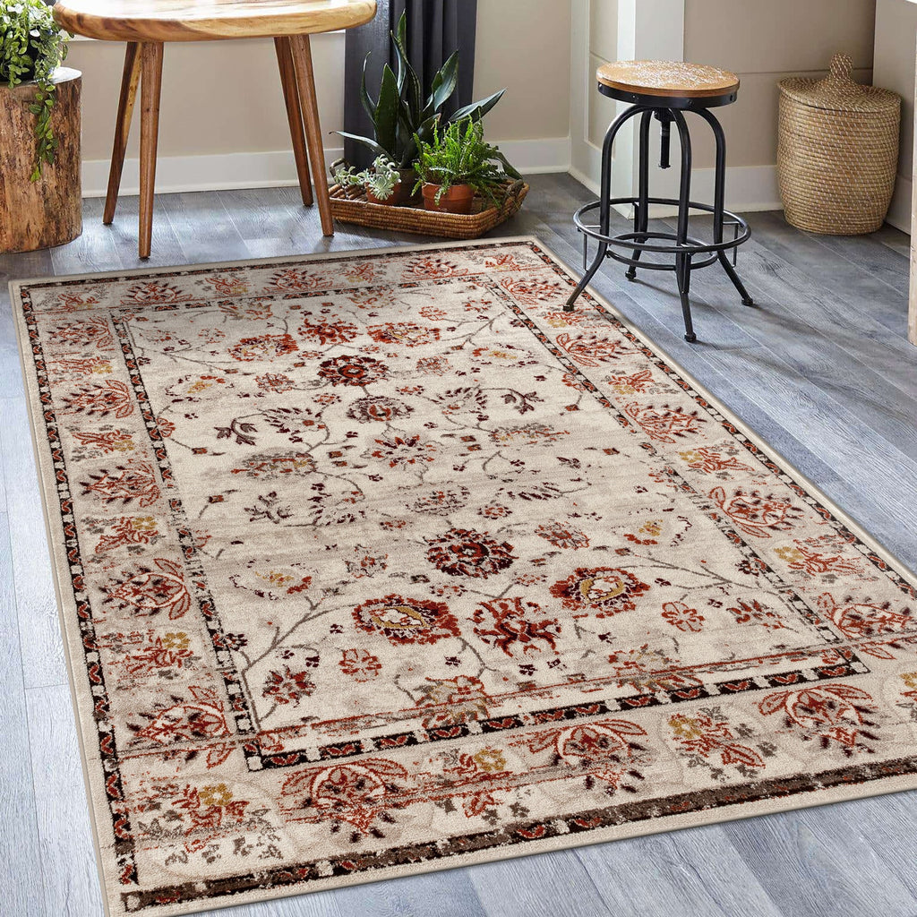 Distressed Floral Oriental Area Rug - Modern Area Rugs by Luxe Weavers®