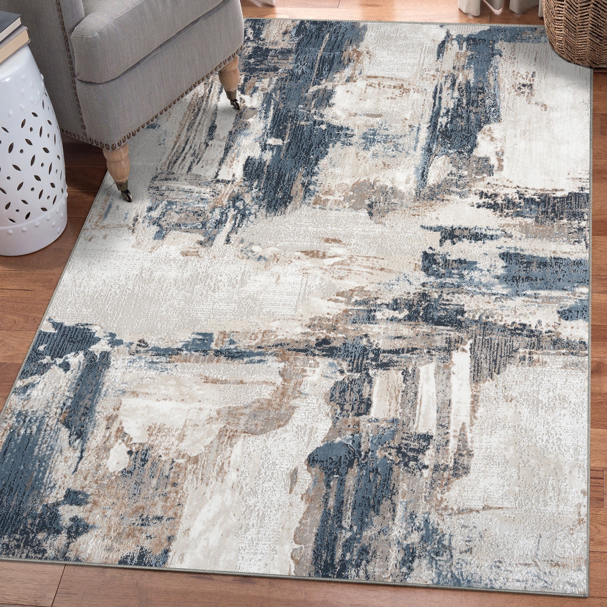 Camellia Distressed Abstract Area Rug | Luxe Weavers | Abstract Rugs