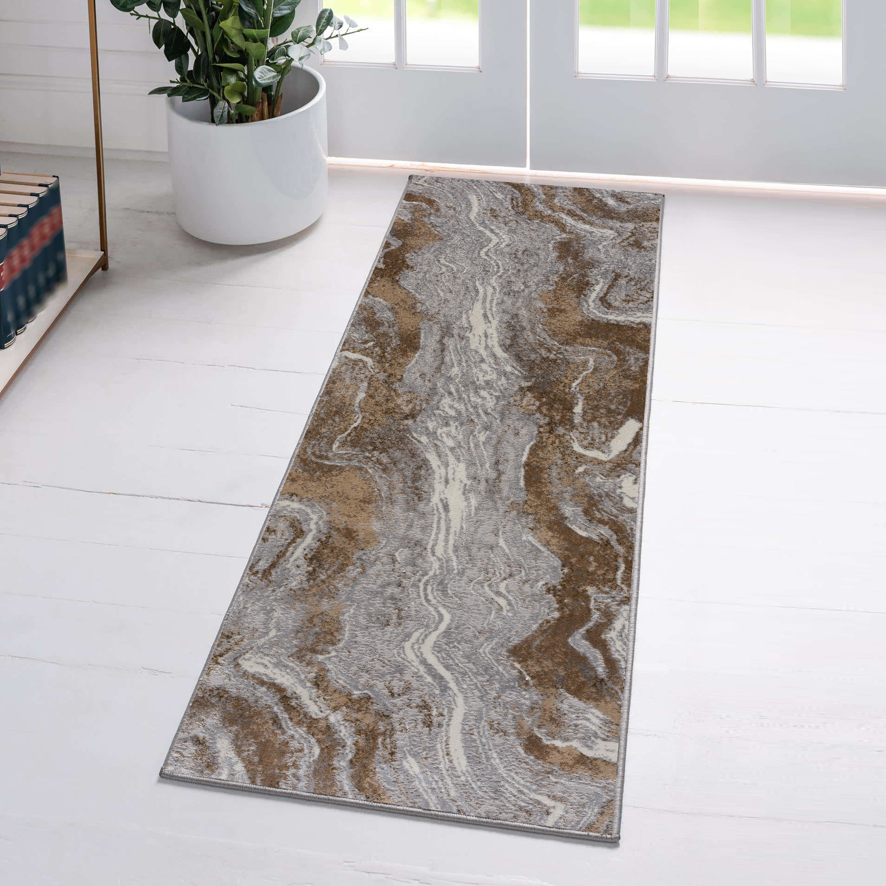Luxe Weavers Marble Abstract Area Rug, Beige / 4x5
