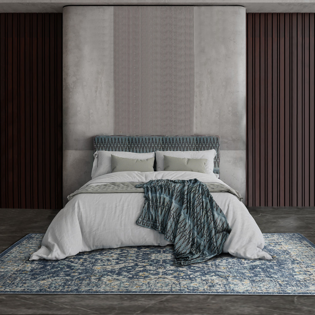 Blue-bedroom-Floral-rug