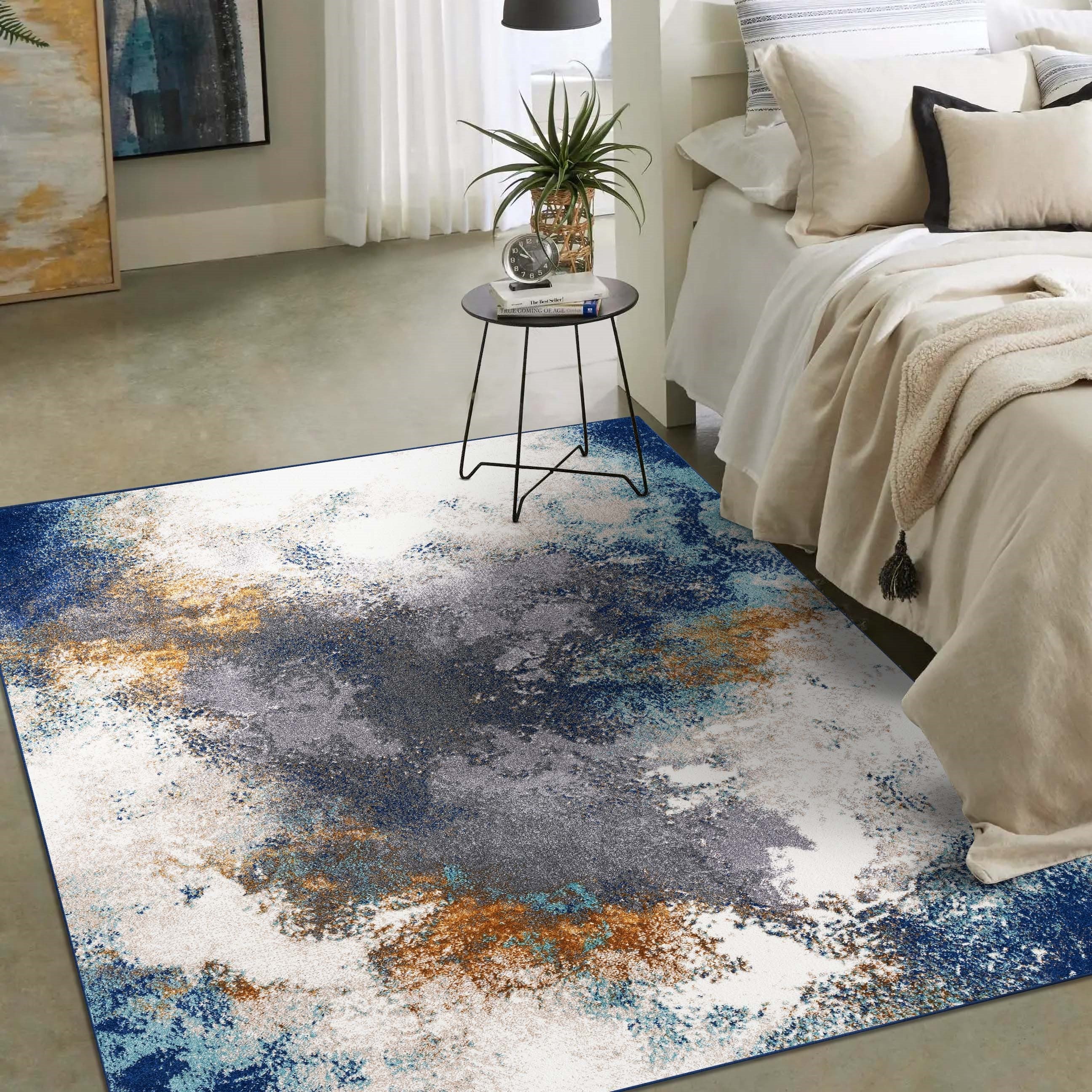Luxe Weavers Towerhill 7501 Modern Abstract Area Rug, Brown / 4x5