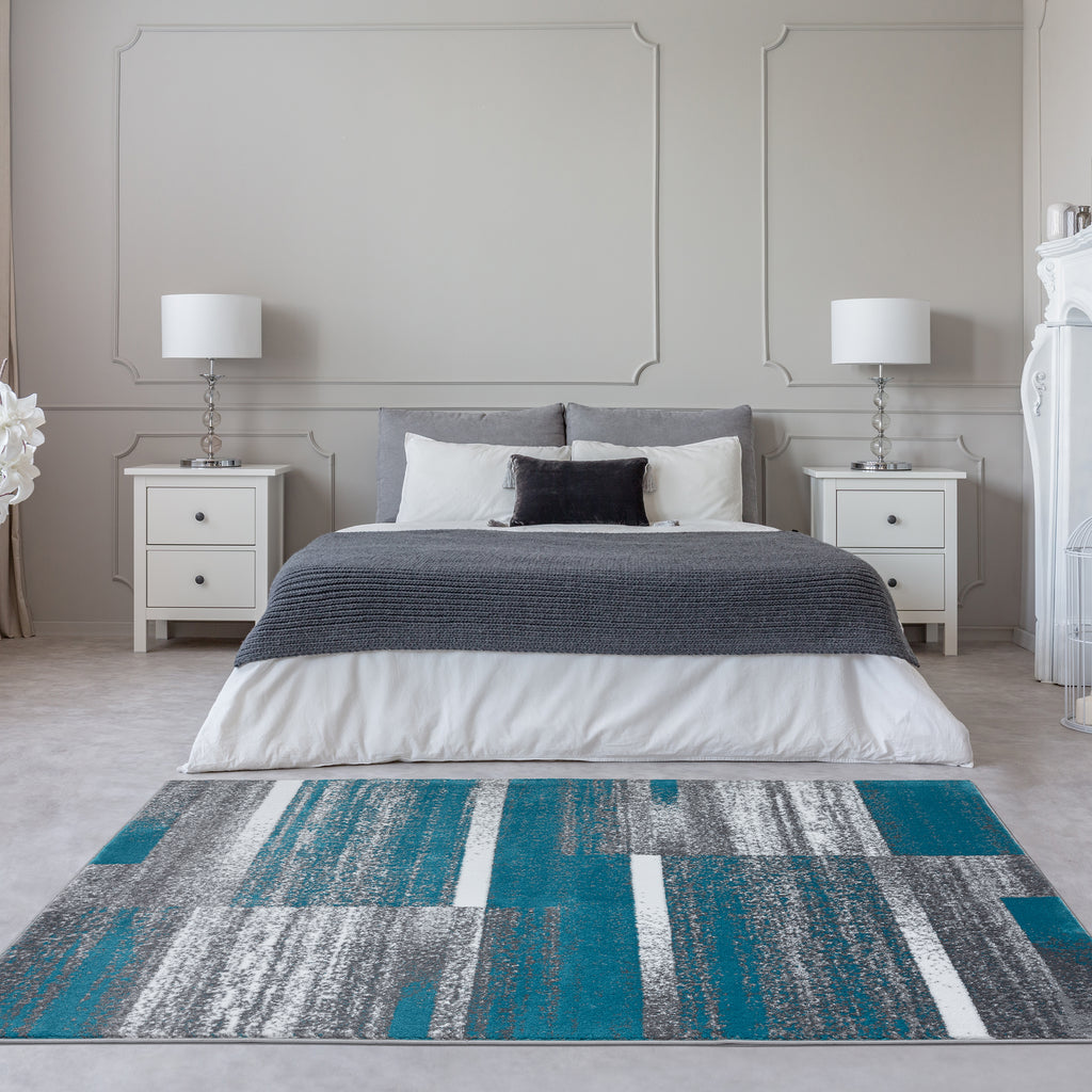 abstract-geometric-turquoise-bedroom-rug