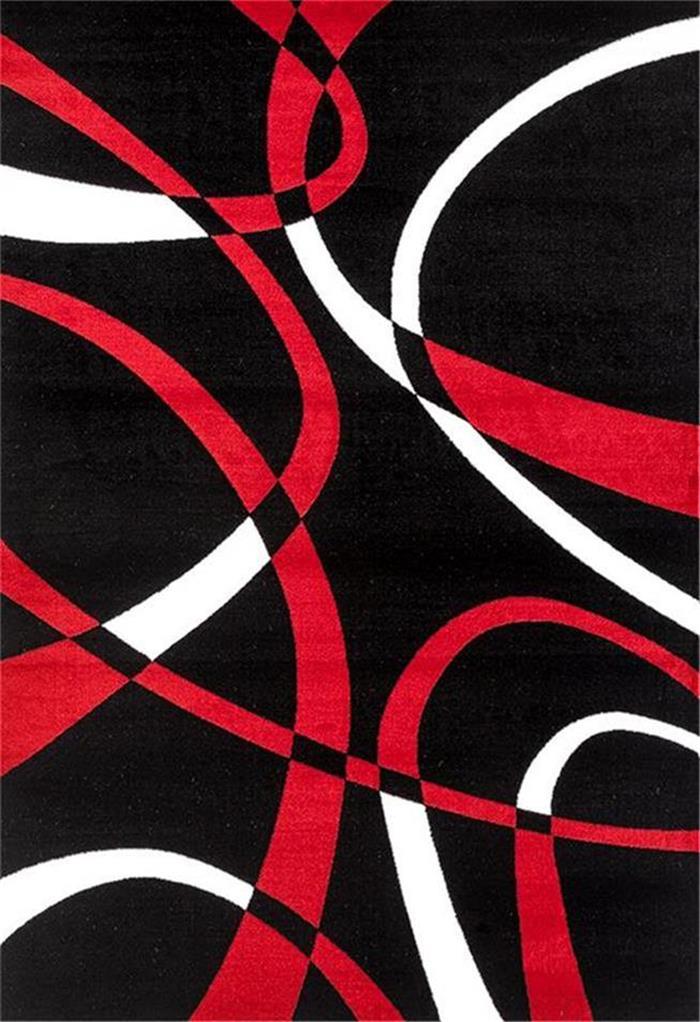Luxe Weavers Victoria Collection Red Abstract Area Rug | red living room rugs |  red 8 x 10 area rugs |  red abstract rugs |  red modern rugs | red 5 x 7 area rugs