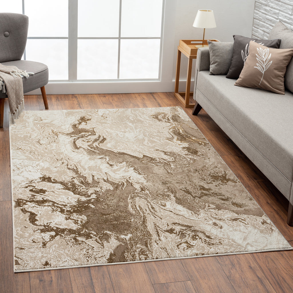 beige-living room-abstract-rug